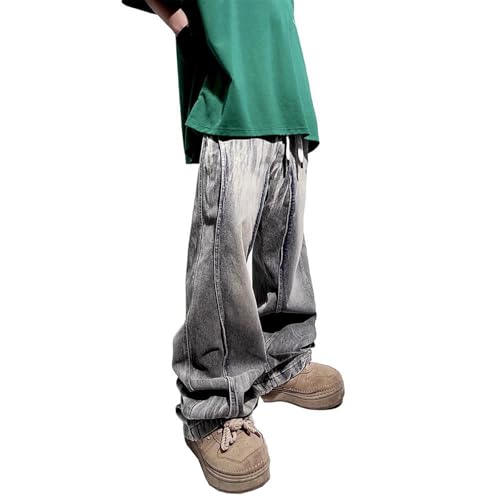 Men's Jeans Spring Summer American Retro Yellow Straight Denim Long Pants for Men2