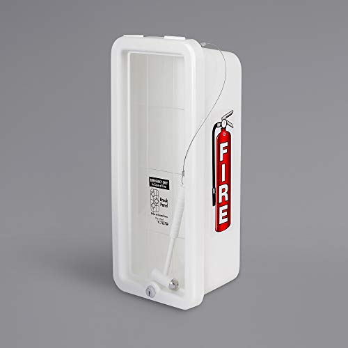 White Surface-Mounted Fire Extinguisher Cabinet with Hammer Attachment for 5 lb. Fire Extinguishers Lock Box Fire Box Outdoor Wall Mounted Cabinet