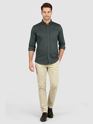 Image of Beyoung Oxford Cotton Shirt for Men | Premium Oxford Fabric | Regular Fit | Button-Down Collar