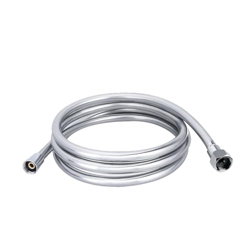 Image of MHS Premium Health Faucet Hose Pipe - Flexible Silver PVC Tube for Bathroom Hand Shower & Faucet | Durable & Leak-Proof | Heavy Duty Brass Fittings | Made in India (1 Meter)