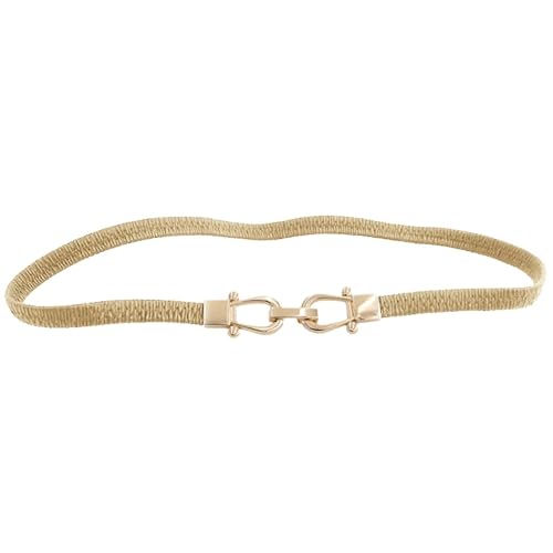 Skinny Belts, Ladies Belt Inset Adjustable Gold Hook Small Size Elastic Leather Women' Waist Belts