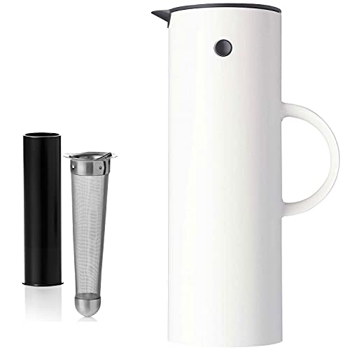 Stelton Isolierkanne/Thermoskanne weiß + gratis Teesieb