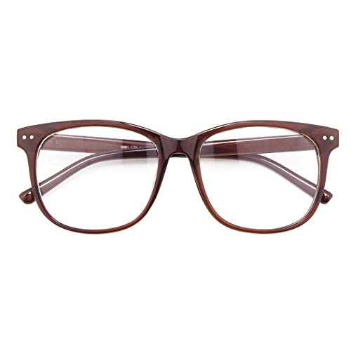 GQUEEN Fake Non Prescription Glasses Clear Lens for Women Men Oversized Frame UV400 Protection, 201581