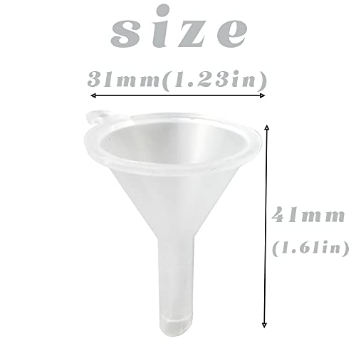 Gxxmei CLEAR-120 120Pack Mini Clear Plastic Funnel Little Small Funnel Set thumb #3