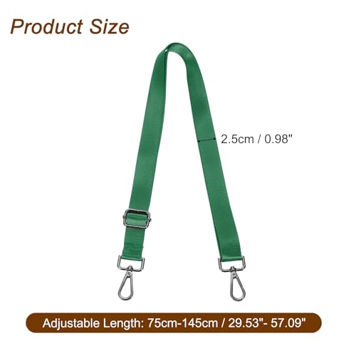 Image of uxcell Wide Shoulder Strap, 2.5cm Adjustable Purse Strap Replacement Crossbody Strap for Shoulder Bag Handbag, Green, Black Pull Core Buckle