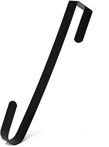 Ifavor123 Pack Of 1 Black Metal 12 Inches In Length Over-The-Door Closet Door Hanger Hooks, Indoor Outdoor Wreath Hangers Multi-Purpose Home Décor Hanger #TOP14