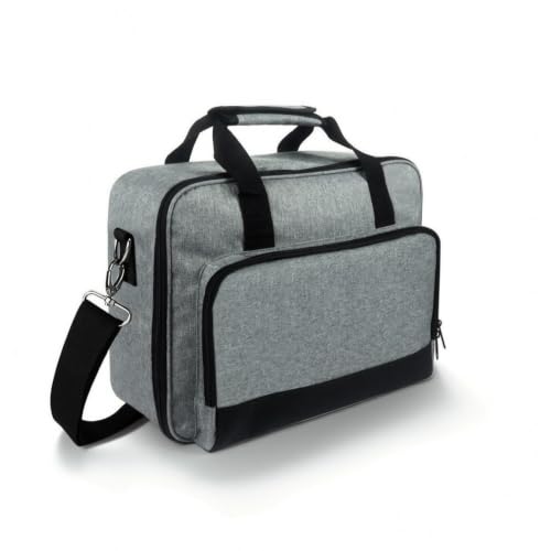 Bolsa de transporte portátil gris con correa de hombro ajustable y funda acolchada