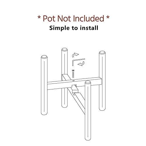 Mkono Plant Stand Mid Century Wood Flower Pot Holder (Plant Pot Not Included) Modern Potted Stand Indoor Display Rack Rustic Decor, Up To 12 Inch Planter, Dark Brown #TOP4