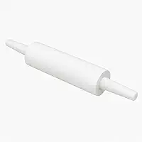 Rolo De Abrir Massa Com Cabo Giratório 40 Cm Plástico Branco Antiaderente Para Pizza Pão Pastel Confeitaria