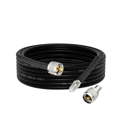 Cable coaxial CB RG8x de 10 pies para instalación de radio móvil en camiones y hogar