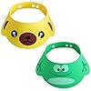 NJCXOLA Gorro de Ducha para Niños, 2 Piezas Gorro de Ducha para Niños Seguridad Ajustable Visera de Silicona Suave Gorro de Ducha para Niños para Evitar que el Agua Entre en los Ojos y la Cara