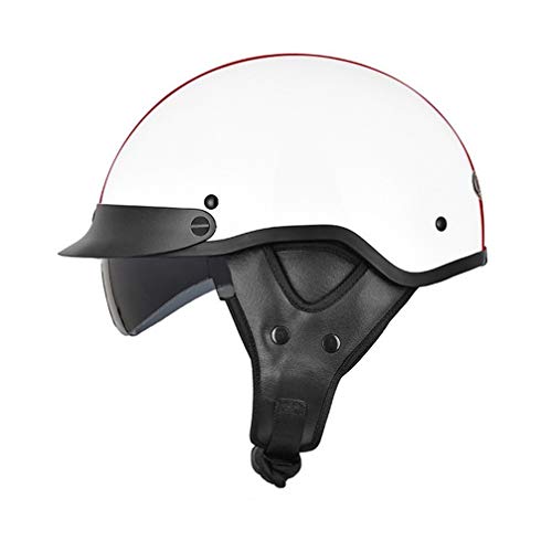 GAOZHE Casco de Motocicleta de Cara Abierta Casco de Choque de Motocicleta con aprobación Dot/ECE Casco de ciclomotor para Scooter Casco de Motocicleta Jet con Visera para niños Hombres M