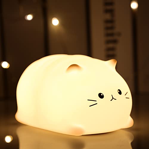 Belle lampe de chat, veilleuse pour la Chambre des filles, veilleuse de couleur changeante pour 7 bébés d'enfants et pépinières d'adolescents Cover