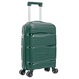 ARTREE Maletas de Viaje Cabina Polipropileno - Maleta Cabina Rígida Prácticas y Ligeras 52x35x20cm - Maleta de Cabina con 4 Ruedas Giratorias y Cierre de Combinación, 28L (Verde)
