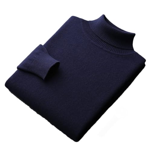Dvbfufv Men's High Lapel Sweater Winter Long Sleeve Warm Solid Color Bottoming Pullover Knitted Sweater