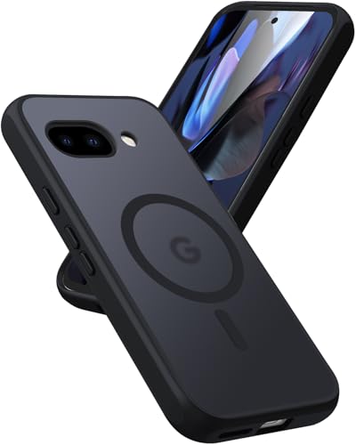 Miimall Magnetic for Pixel 9a Case Magsafe, Anti-Fingerprint Shockproof Matte Finish, [Wireless Charging Compatible] Sleek Slim Rugged Heavy Duty Cell Phone Protective Case for Google Pixel 9a Black