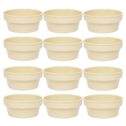 TrueCraftware- 4 oz Sauce Cup/Ramekin Tan Color Melamine Set of 12- Reusable Individual Round Condiments Cups Ramekins Dipping Sauce Cup Portion Dipping Sauce Kitchen Cups