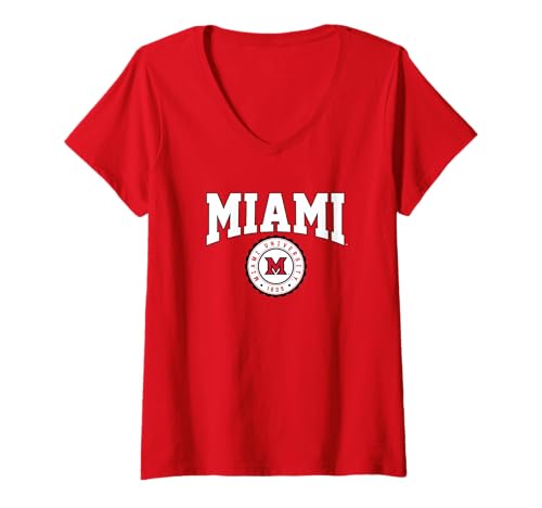 Womens Miami University Ohio Redhawks Collegiate Seal V-Neck T-Shirt