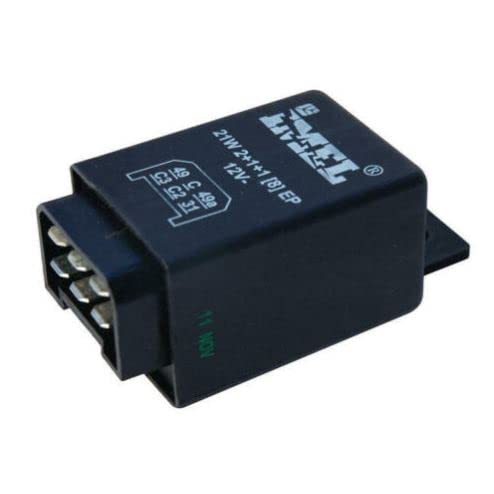 Ama Intermittenza Elettronica 6 Poli 12V - Potenza Nominale (2+1+1) x21 + 5 W - Compatibile con Cobo 19.101.000 - Staffa di Montaggio Inclusa
