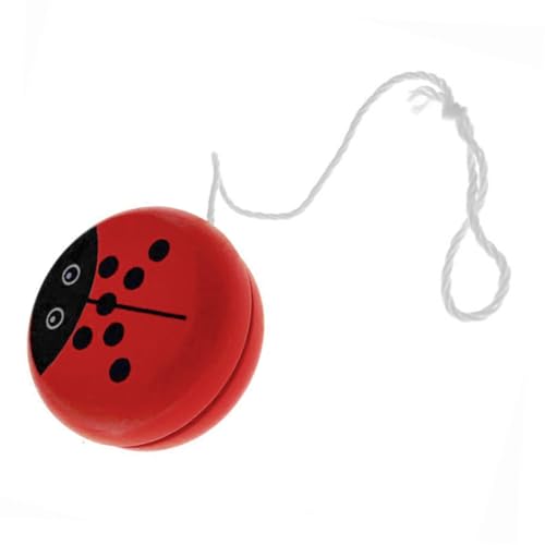 Hemoton Ladybird Wooden Yo Yo Ball for Cartoon Early Education Plaything Yo Yo for Fun and Learning