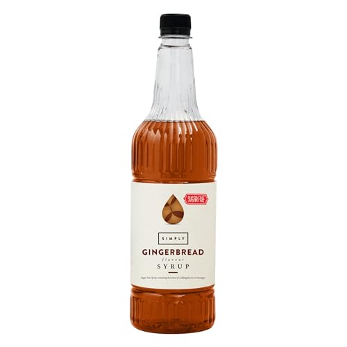 Simply Sugar Free Gingerbread Syrup Low Calorie Vegan & Nut Free Flavoured Syrup for Coffee Cocktails & Baking (1 Litre)