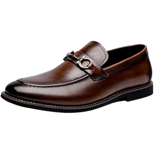 Men’s Oxford Shoes – Genuine Leather, Slip-On, Non-Slip, Comfortable All-Day Wear, Lightweight & Breathable, Classic Formal Loafers for Business, Weddings & Casual