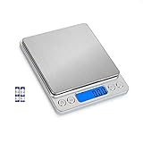 Gram Scale Daofin 3000g with Battery Mini Digital Scale Grams and Ounces Pocket Small Scales Digital Gram and Oz for Food Coffee Baking Cooking Weed Meat Weight Powder Scale Portable