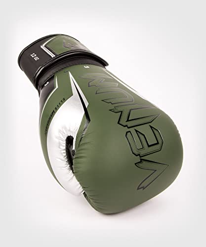 Venum Unisex Adult Elite Evo Boxing Gloves, Khaki/Silver, 14Oz Us #TOP6