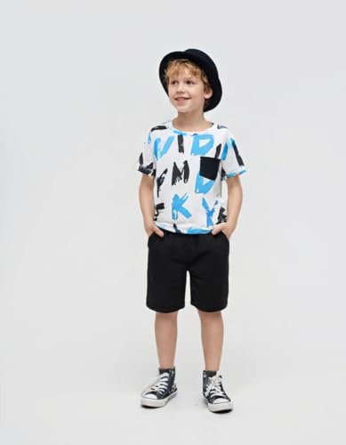Image of Size 6-12 Years Boys Summer Fall Outfits Set 2PCS Short Sleeve T-Shirt & Shorts Sets Teen Fashion Clothing Sets