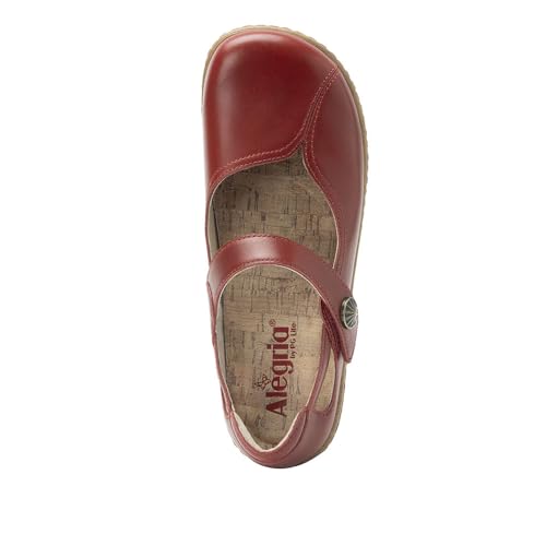 Image of Alegria Women's Onika Leather Wood Grain Mary Jane Shoes