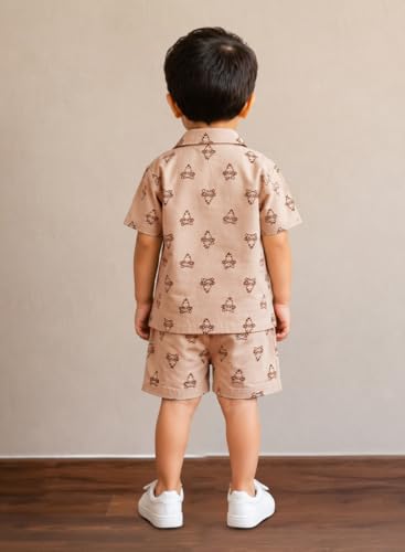Image of 3BROS Baby Boys & Baby Girls Pure Cotton Clothing Set Casual Half Sleeves Shirt with Shorts Set For Boys & Girls