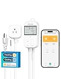 meross Smart Temperature Controller 15A 1800W, Smart Wi-Fi Thermostat Controlled Outlet Plug Works with Apple Home, Alexa, Google Home for Heating Cooling Homebrew Fermentation Reptiles Greenhouse