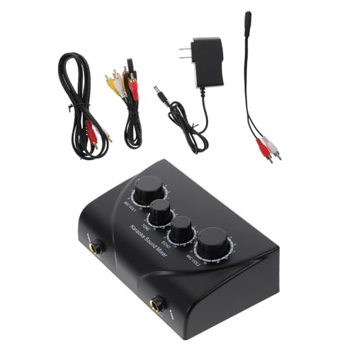 ibasenice Karaoke Audio Mixer Dual Channel Sound Mixer Ktv Audio Device Made of Abs Copper Low Noise for Families