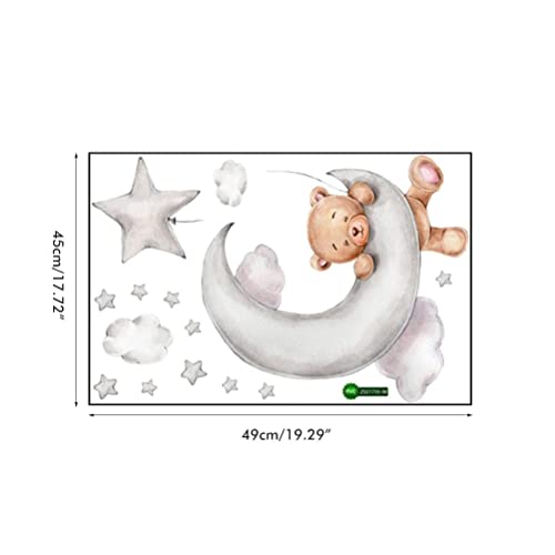 Vinilos Decorativos Oso Durmiendo en Luna y Estrellas 2 Pcs miniatura 5
