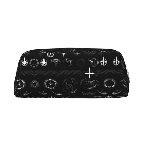 Supernatural Symbols - Astuccio semicircolare per penne e trucchi con stampa di simboli di pelle