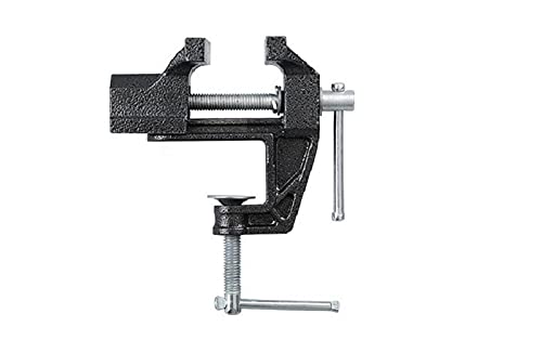 BUYSK Mini Table Bench Vice Clamp for Jewelry Model Making DIY Repairs Modelling Painting and Crafting-Black (cast Iron(32mm))