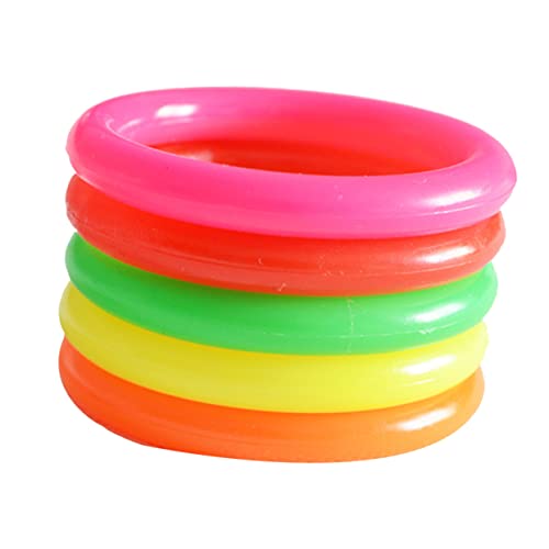 POPETPOP Ring Toss Game Accessories 25pcs Toss Rings 4cm Plastic Throwing Circle for Boys and Girls Great for Play Random