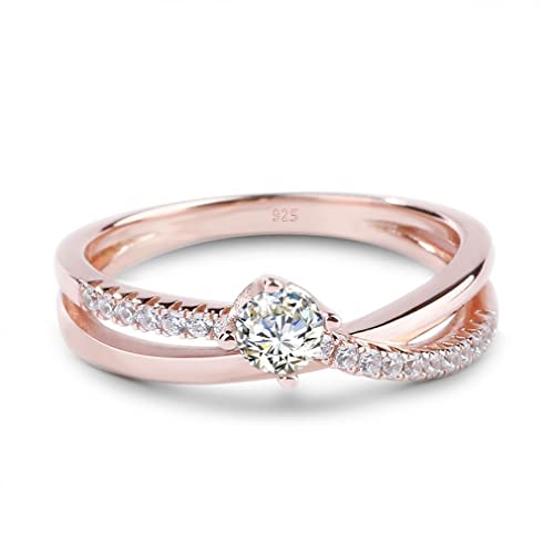 Bague de fiançailles Moissanite étincelante au quotidien pour future mariée