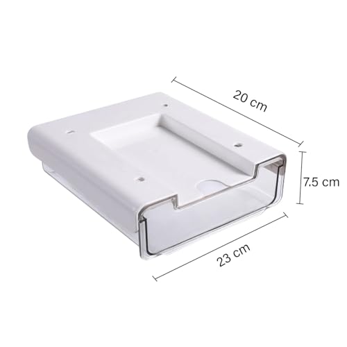 Image of oddpod Under Desk Hidden Plastic Drawer Organizer /Sliding Self-Adhesive Attachable Hidden Table Storage Tray for Office, Home & School - Medium