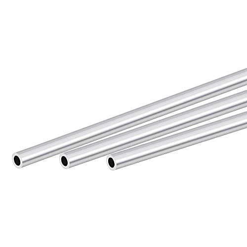 sourcing map 3 Stück 6063 Aluminium Rohr 6mm Außendurchmesser Rund Alurohr 4mm Innendurchmesser Aluminium Rundrohr 300mm Länge Hohlrohr Aluminium Gerade Rohr Aluminiumrohre Aluprofil Rohre
