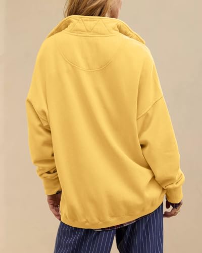 Image of Gacaky Sweatshirt for Women Oversized Casual Long Sleeve Button Henley Neck Pullover Tops Fashion Outfits Clothes