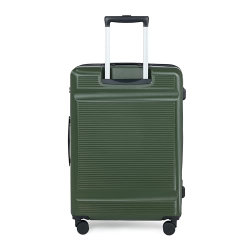 Image of SWISS MILITARY Pascal Lightweight PC Hard Large Check in Travel Luggage Trolley Bag with Anti-Theft Zippers & 3-Dial Lock, 360 Wheels, Wet Pocket & Aluminium Handle Suitcase Set of 3 -Olive