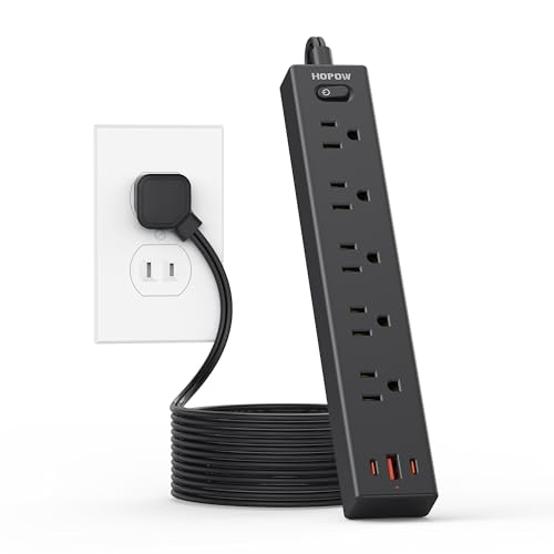 HOPOW 2 Prong Power Strip, 2 to 3 Prong Outlet Adapter with Polarized Plug, 1700J Surge Protector...