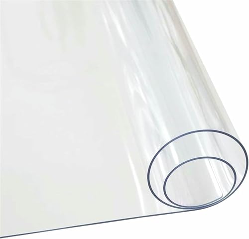 Couvre-table en PVC transparent 0,5 mm sur mesure pour bureau