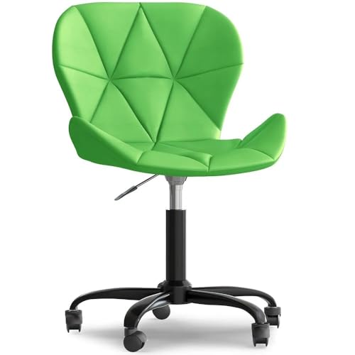 Image of Amazon Brand - Umi Home Swivel Height-Adjustable Faux Leather Office Computer Study Desk Chair for Salon, Spa in Light Green Color