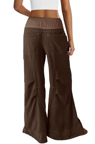 Nirovien Womens High Waisted Wide Leg Pants Baggy Sweatpants Drawstring Pleated Lounge Pants with Pockets3