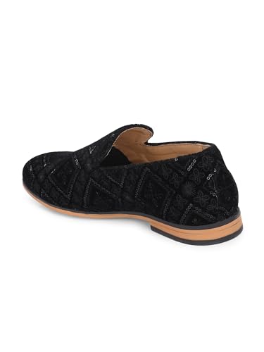 Image of San Frissco Men's Loafers Ethnic Mojaris Casual Slip On Shoes /Soft Cushioned Footbed Insole with TPR Sole /Stylish Lightweight Mojaris Perfect for Party Weddings Festive Season