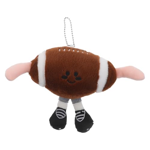 Porte-clés peluche rugby mignon de 20 cm avec petits pieds pour sac