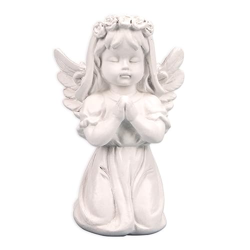 Estatua de ángel de resina blanca 4.3 pulgadas miniatura 1