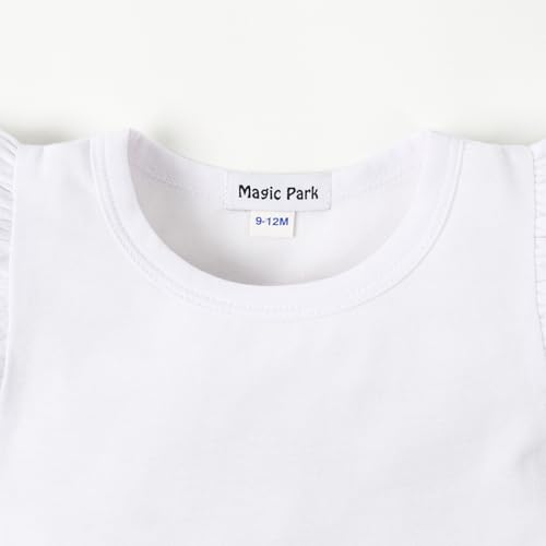 Magic Park 0-24M Infant Girl Romper Baby Girls Solid Color Bodysuit Toddler Ruffle Jumpsuit Shirts Casual Tops Baptism Shirt3